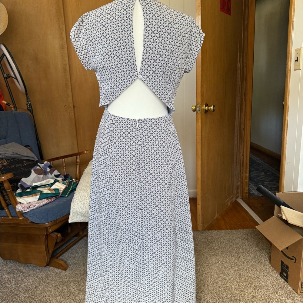 Commence, open back midi dress, size S